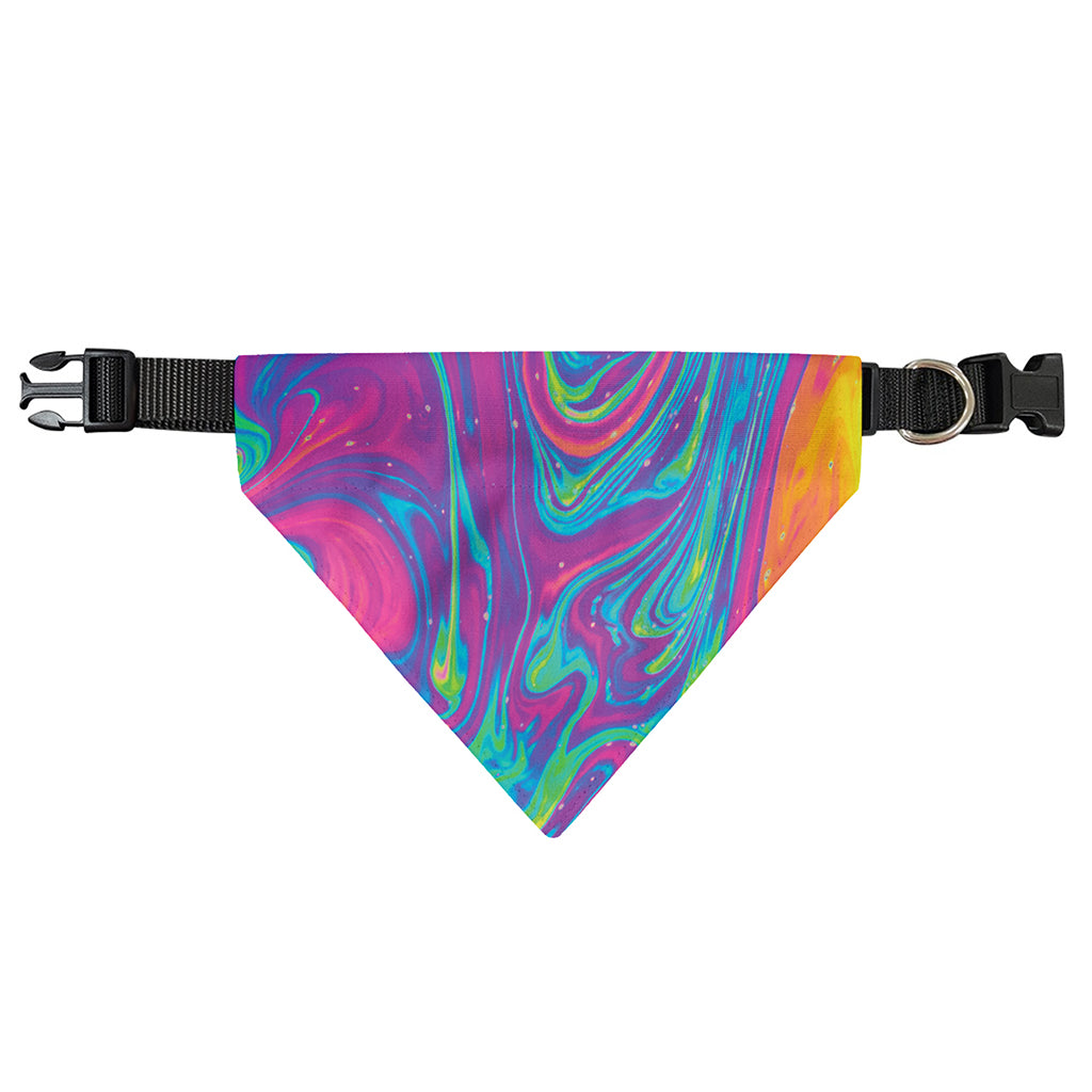 Psychedelic Liquid Print Over The Collar Dog Bandana