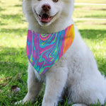 Psychedelic Liquid Print Over The Collar Dog Bandana