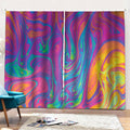 Psychedelic Liquid Print Pencil Pleat Curtains