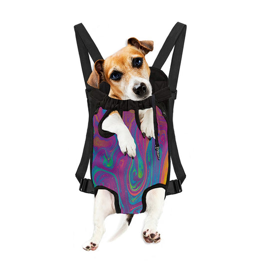 Psychedelic Liquid Print Pet Carrier Backpack