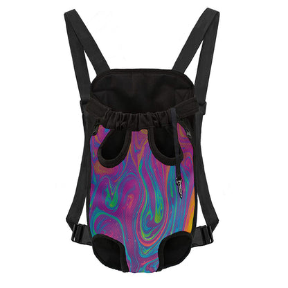 Psychedelic Liquid Print Pet Carrier Backpack