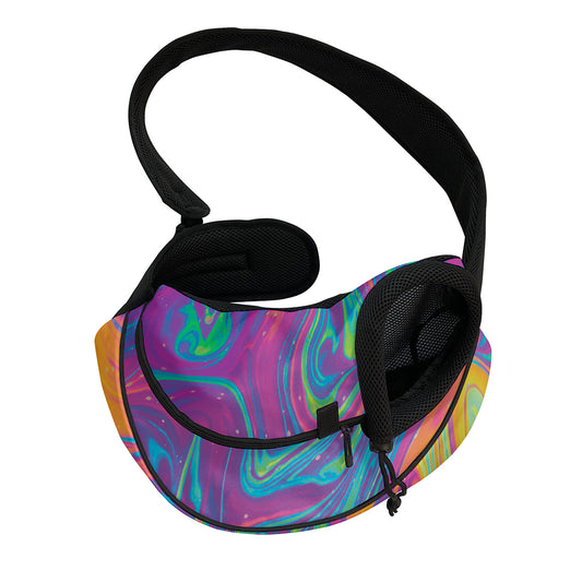 Psychedelic Liquid Print Pet Sling Carrier
