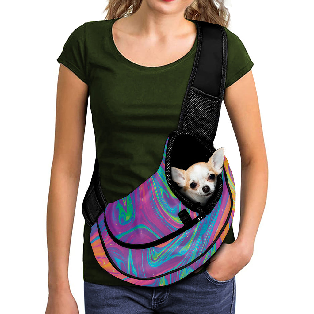 Psychedelic Liquid Print Pet Sling Carrier