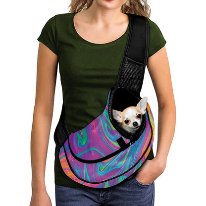 Psychedelic Liquid Print Pet Sling Carrier