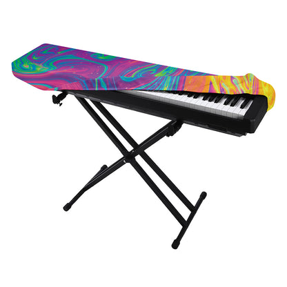 Psychedelic Liquid Print Piano Keyboard Cover