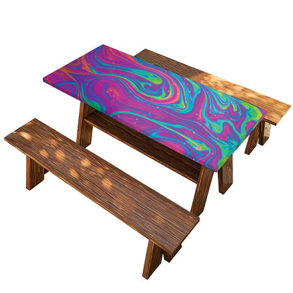 Psychedelic Liquid Print Picnic Table Cover