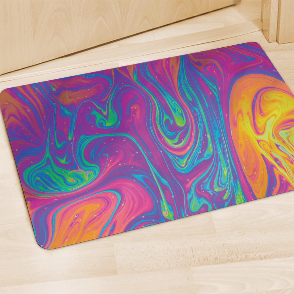Psychedelic Liquid Print Polyester Doormat