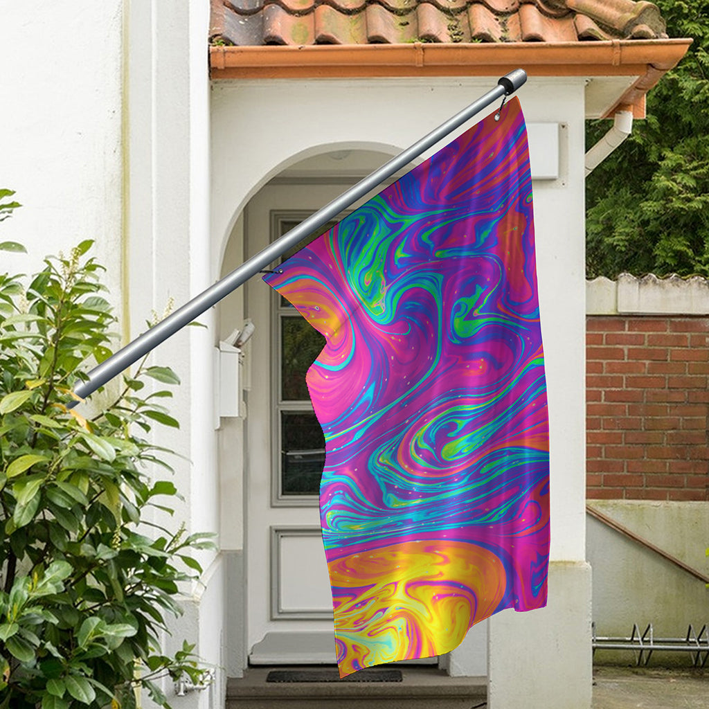 Psychedelic Liquid Print Polyester Flag