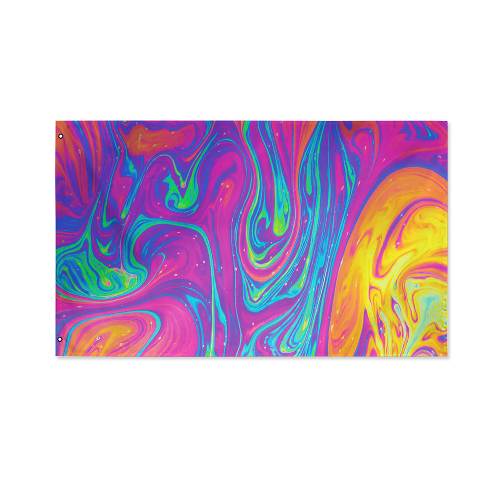 Psychedelic Liquid Print Polyester Flag