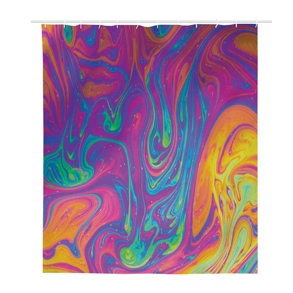 Psychedelic Liquid Print Polyester Shower Curtain