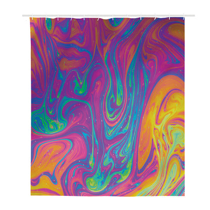 Psychedelic Liquid Print Polyester Shower Curtain