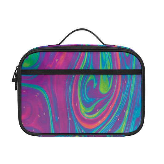 Psychedelic Liquid Print Portable Lunch Bag