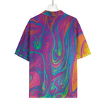 Psychedelic Liquid Print Rayon Hawaiian Shirt