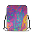 Psychedelic Liquid Print Rectangular Crossbody Bag