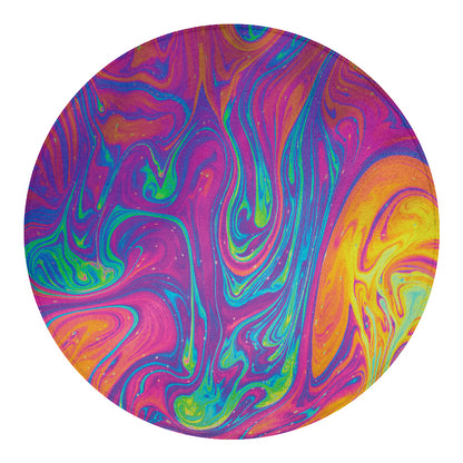 Psychedelic Liquid Print Round Blanket