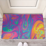 Psychedelic Liquid Print Rubber Doormat