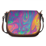 Psychedelic Liquid Print Saddle Bag