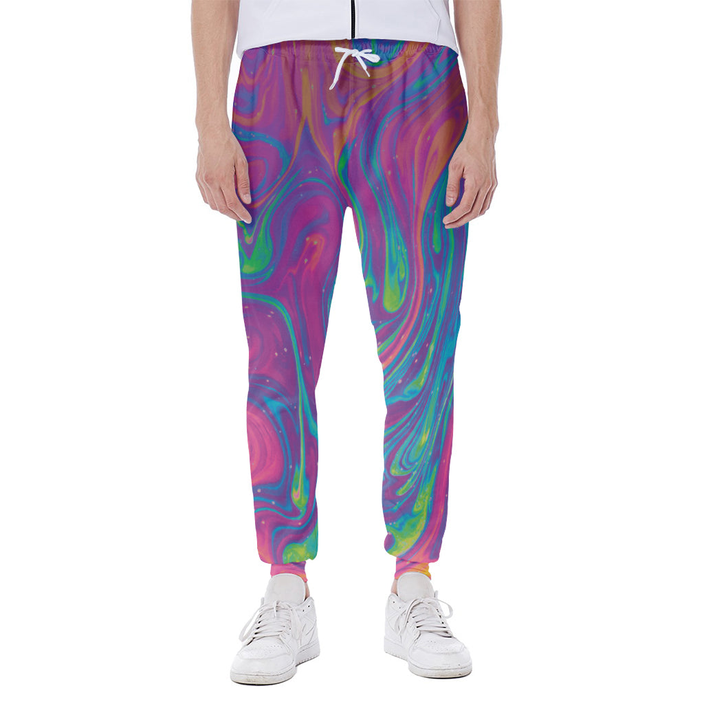 Psychedelic Liquid Print Scuba Joggers