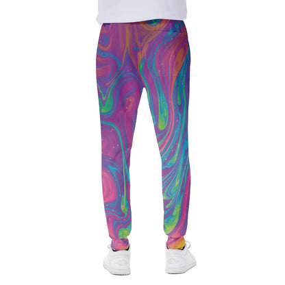 Psychedelic Liquid Print Scuba Joggers