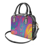Psychedelic Liquid Print Shoulder Handbag
