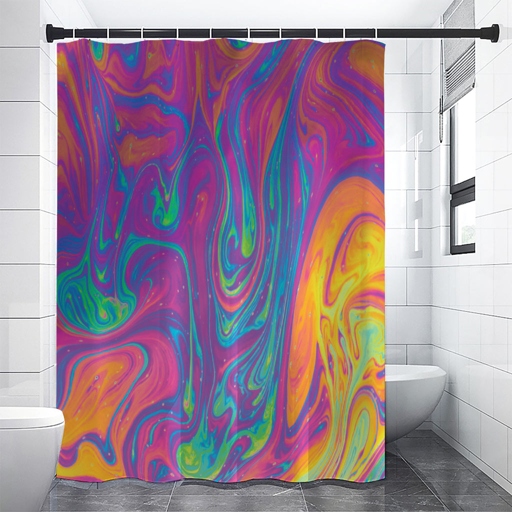 Psychedelic Liquid Print Shower Curtain