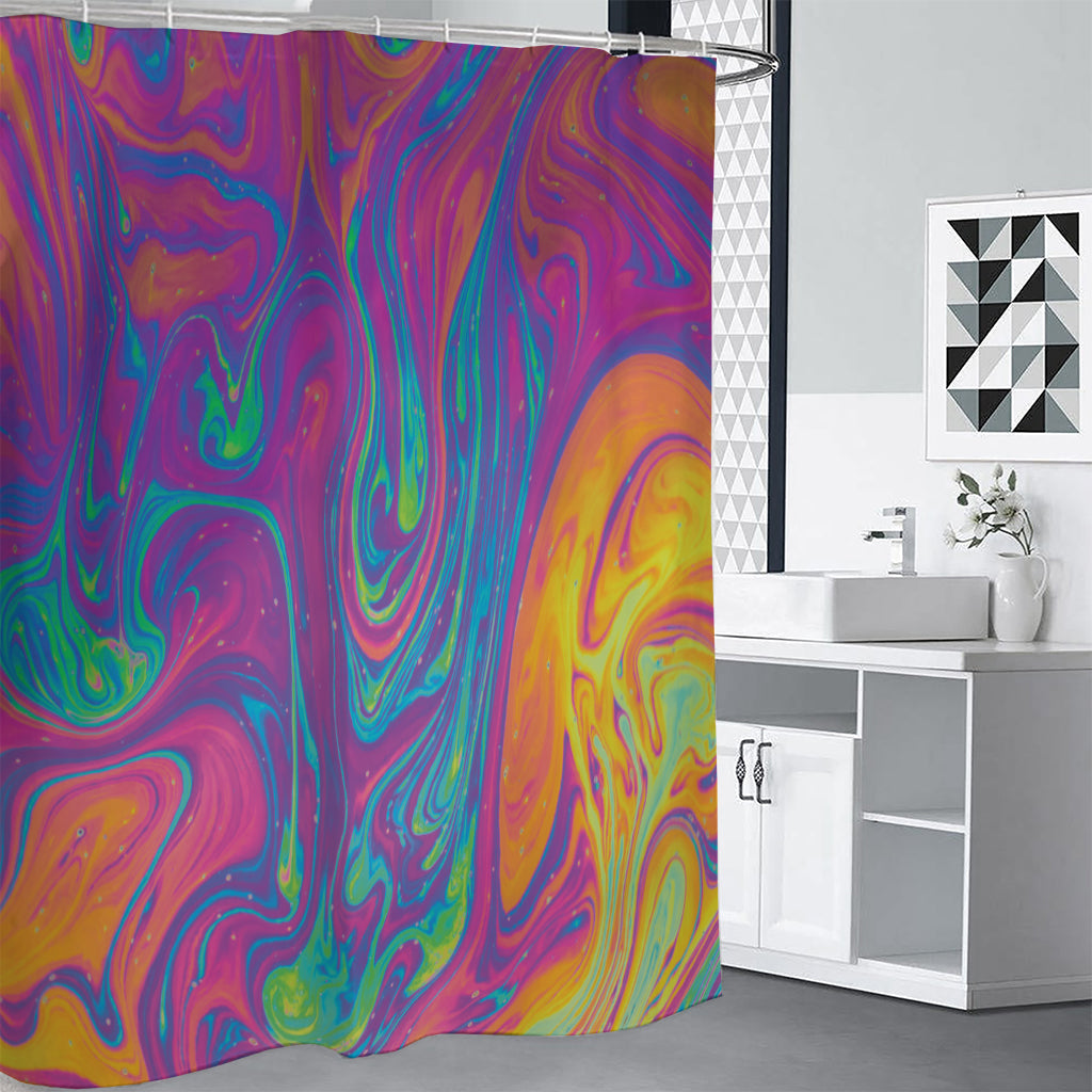 Psychedelic Liquid Print Shower Curtain