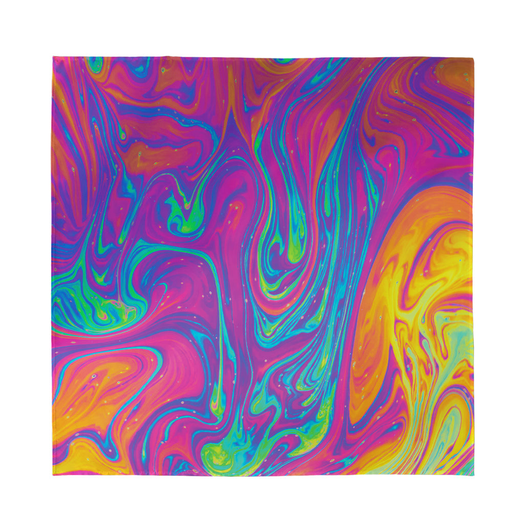 Psychedelic Liquid Print Silk Bandana