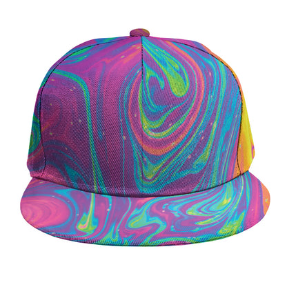 Psychedelic Liquid Print Snapback Cap