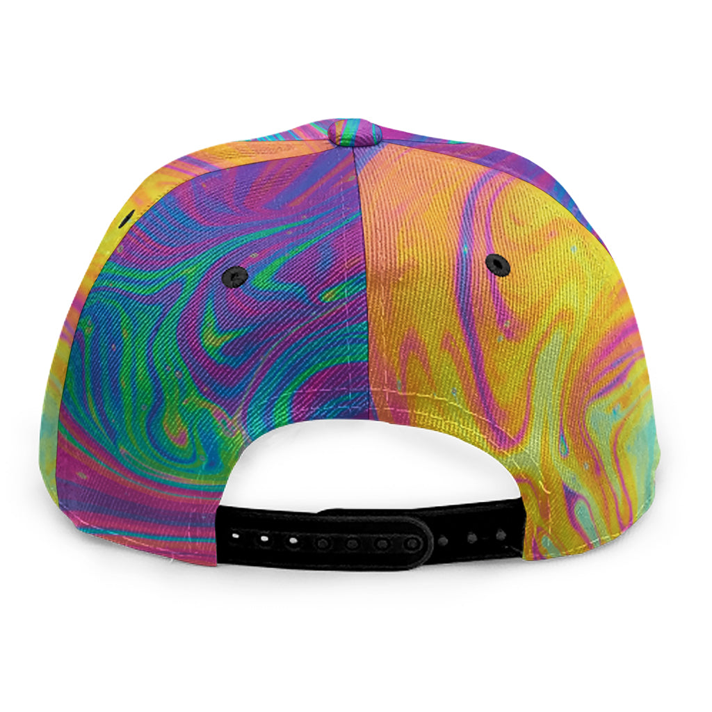Psychedelic Liquid Print Snapback Cap