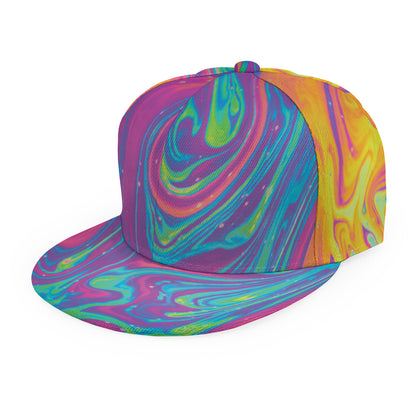 Psychedelic Liquid Print Snapback Cap