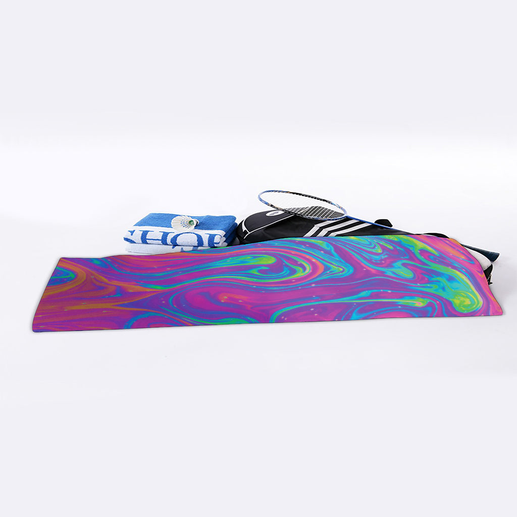 Psychedelic Liquid Print Sports Towel