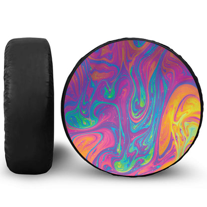 Psychedelic Liquid Print Tire Cover
