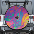 Psychedelic Liquid Print Tire Cover With Camera Hole