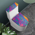 Psychedelic Liquid Print Toilet Lid And Tank Cover Set