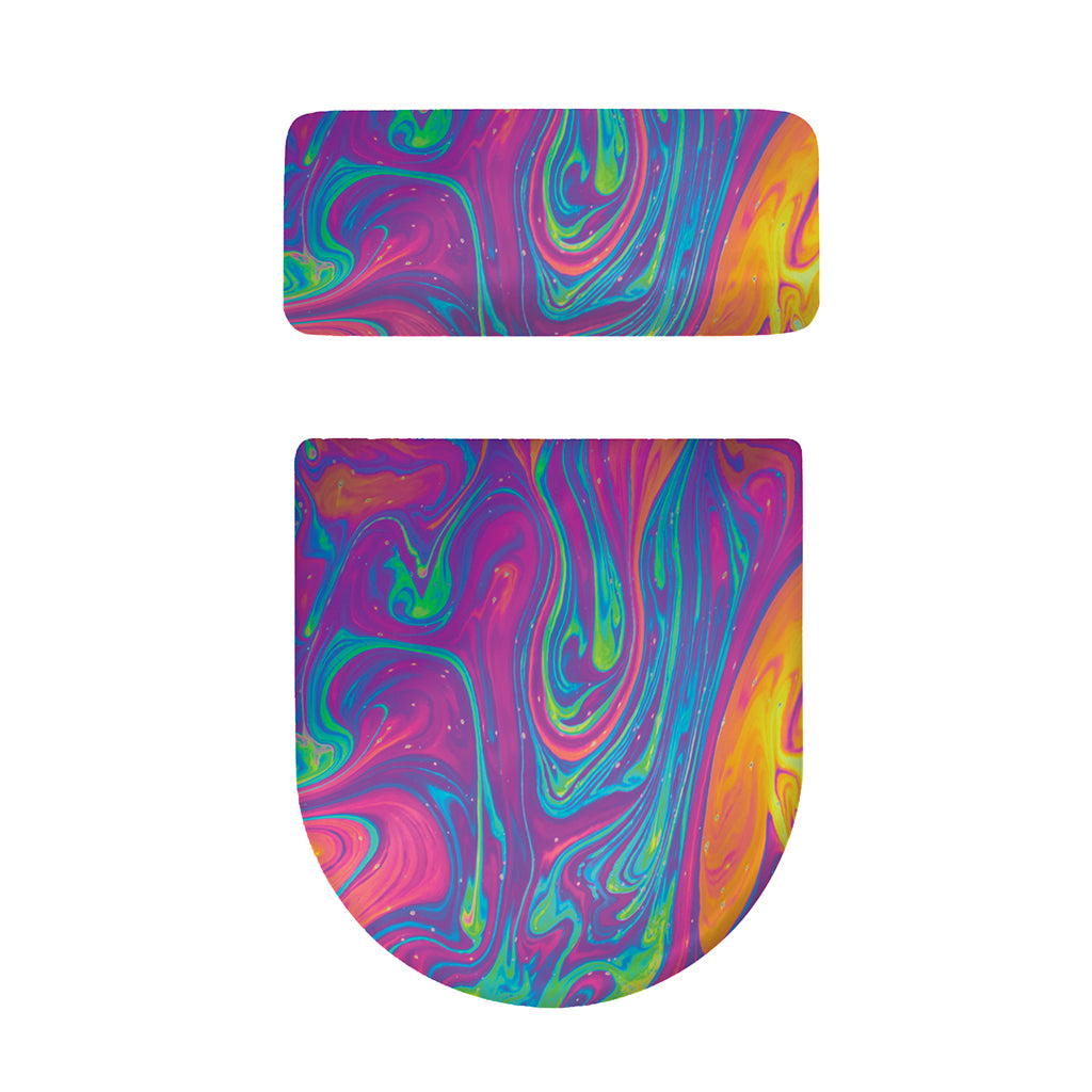 Psychedelic Liquid Print Toilet Lid And Tank Cover Set