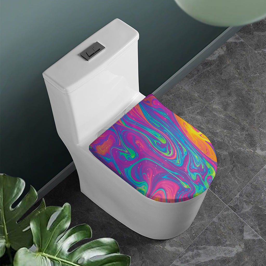 Psychedelic Liquid Print Toilet Lid Cover