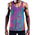 Psychedelic Liquid Print Men's Workout Tank Top
