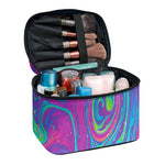 Psychedelic Liquid Print Travel Makeup Bag