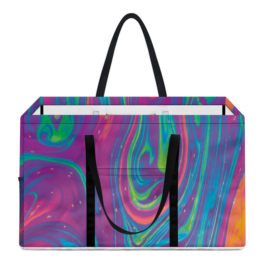 Psychedelic Liquid Print Utility Tote Bag