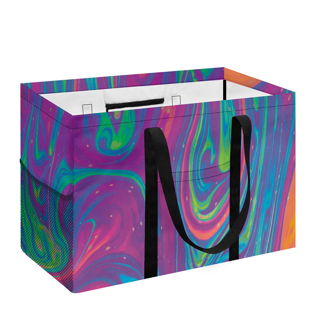 Psychedelic Liquid Print Utility Tote Bag