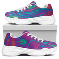 Psychedelic Liquid Print White Chunky Shoes