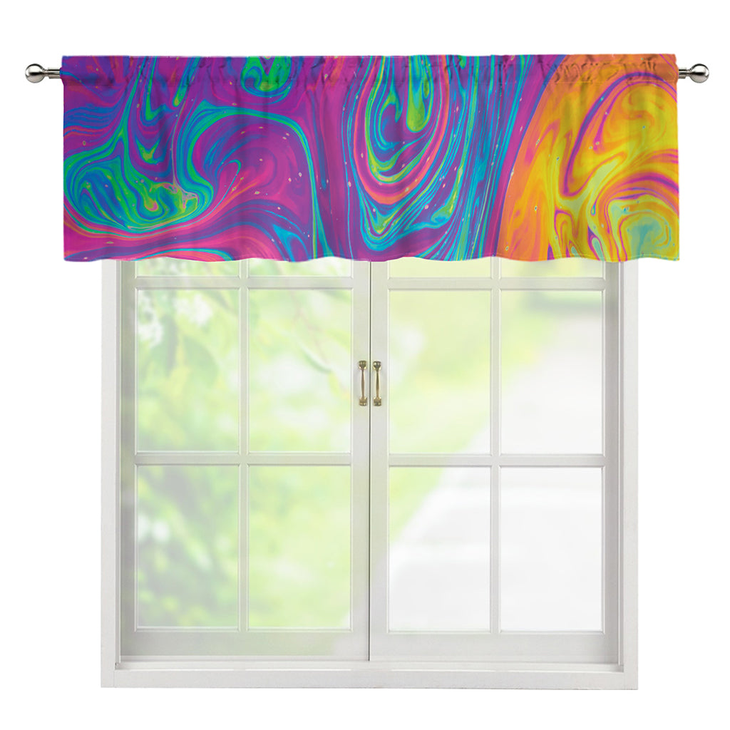 Psychedelic Liquid Print Window Valance