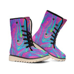Psychedelic Liquid Print Winter Boots