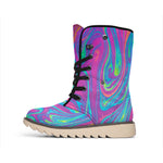 Psychedelic Liquid Print Winter Boots