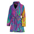 Psychedelic Liquid Print Women's Bathrobe
