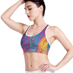 Psychedelic Liquid Print Women's Sports Bra