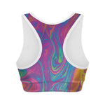 Psychedelic Liquid Print Women's Sports Bra