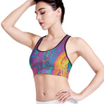 Psychedelic Liquid Print Women's Sports Bra