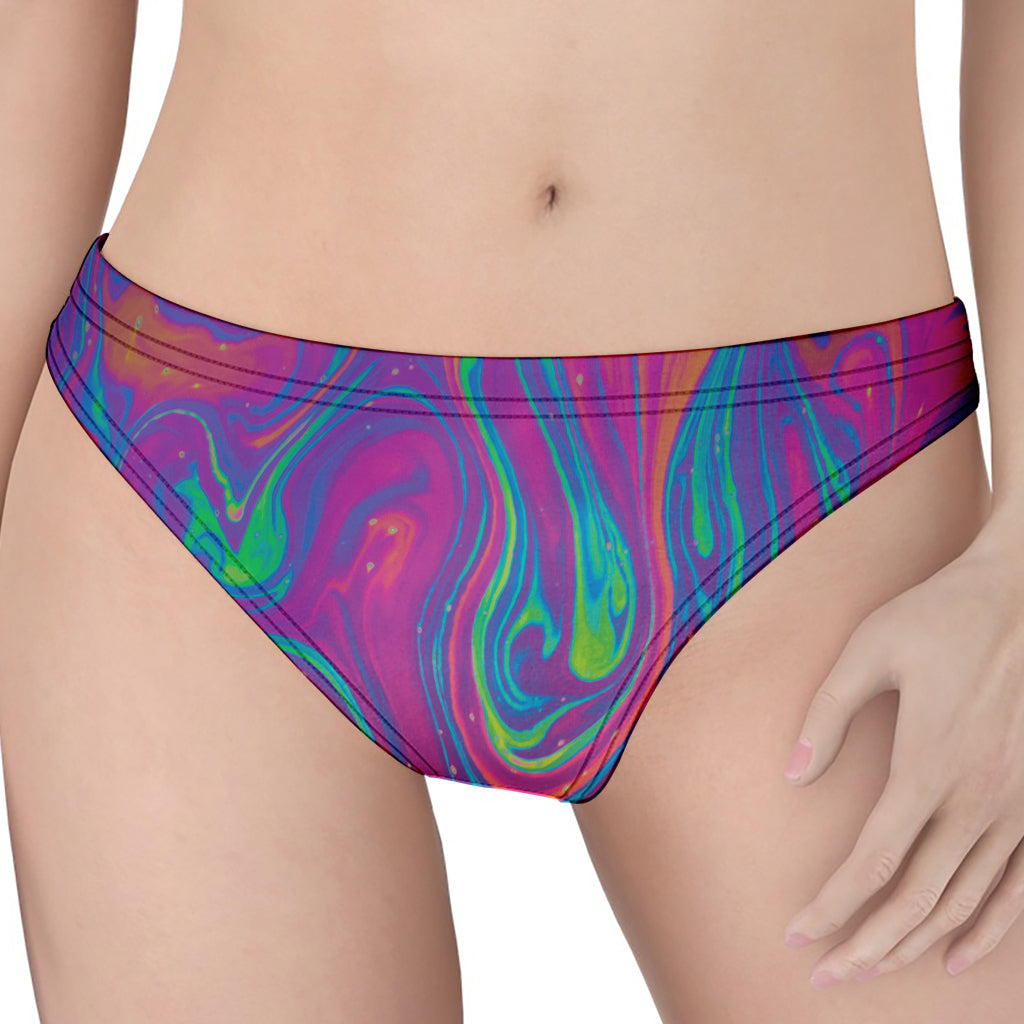 Psychedelic Liquid Print Women's Thong