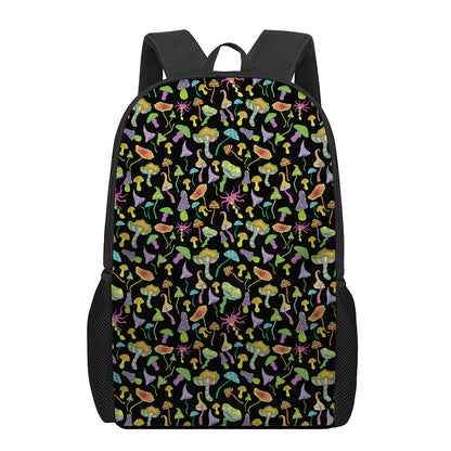 Psychedelic Mushroom Pattern Print 17 Inch Backpack